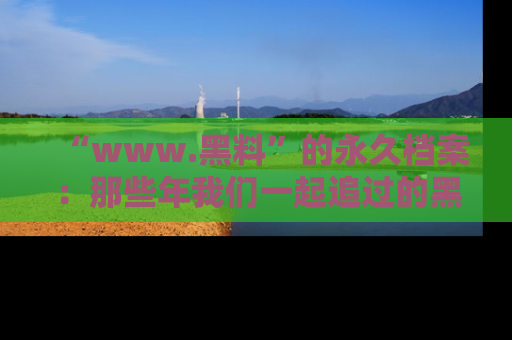 “www.黑料”的永久档案：那些年我们一起追过的黑料真相