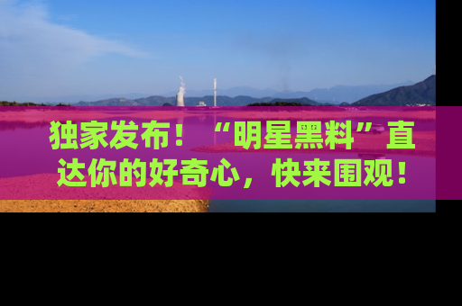 独家发布!“明星黑料”直达你的好奇心,快来围观!