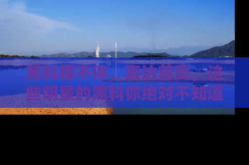 黑料爆不停，直达首页，这些明星的黑料你绝对不知道！