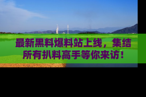 最新黑料爆料站上线,集结所有扒料高手等你来访!